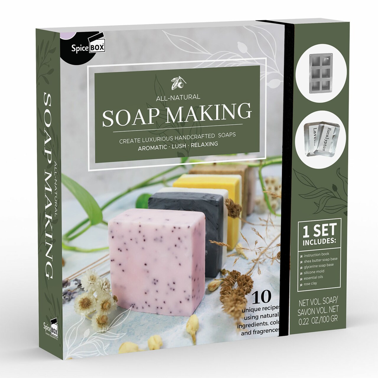 SpiceBox Introduction to Soap Making Kit - Craft Your Own All-Natural Soaps, Scrubs, and Shampoo Bars with Ease